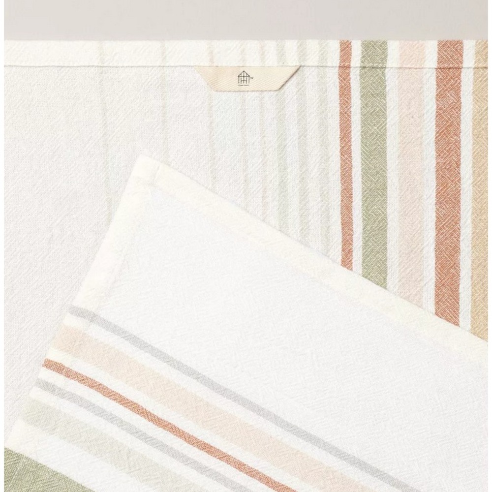 Magnolia Hearth & Hand Kitchen Flour Sack Dish Towel Rainbow Stripe New Print